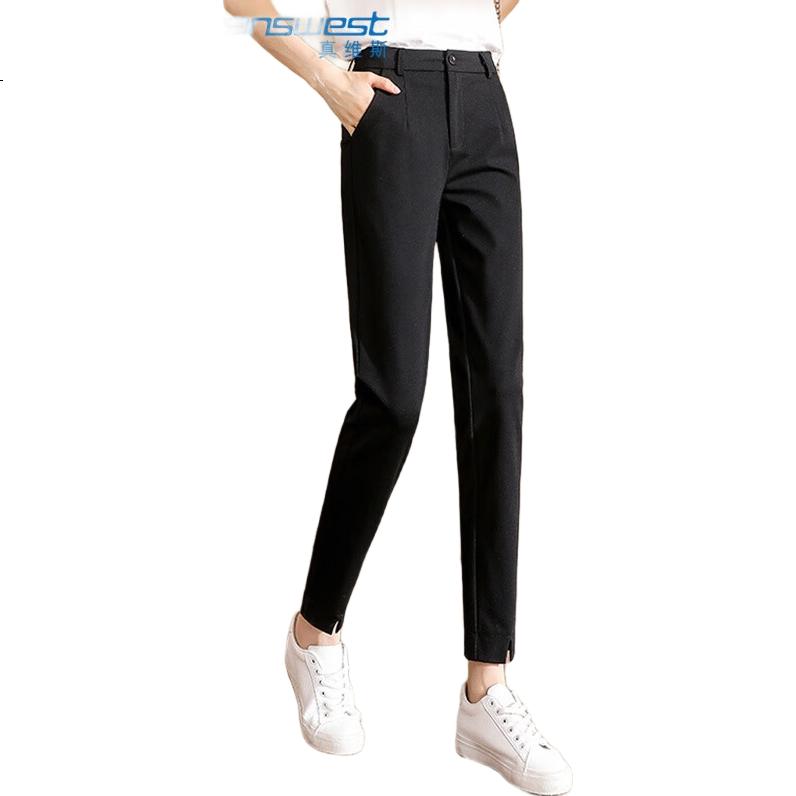 Женские повседневные брюки Jeanswest, весна 2025, узкие брюки с высокой талией, укороченные повседневные брюки, белые, размер S