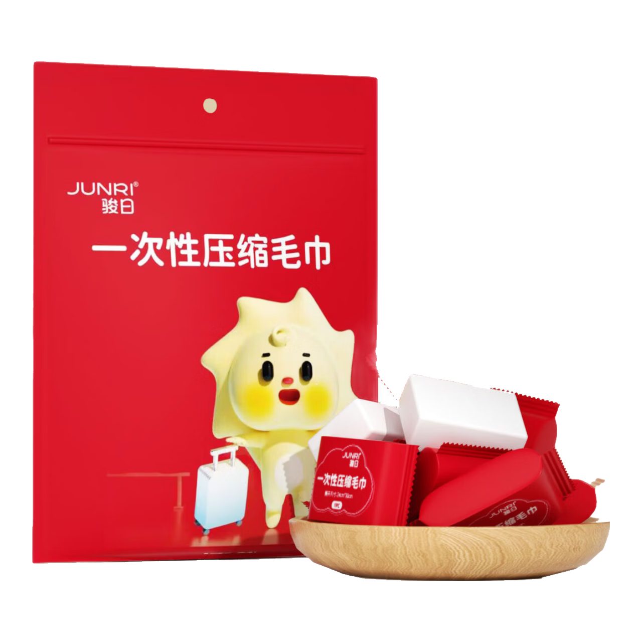 Junri Disposable Compressed Facial Towels, Large Thick Portable Cleansing Towels, Individually Packaged, 20 Pieces, Travel Supplies