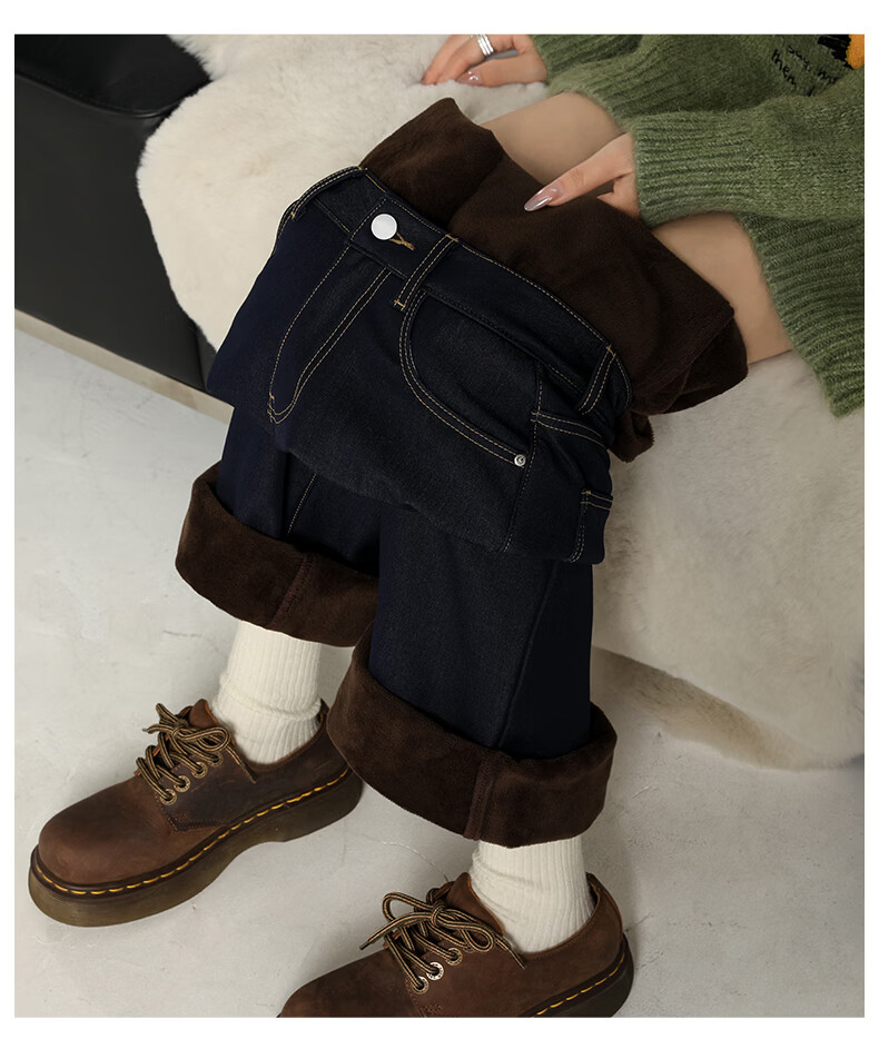 Xueqiman Denim Blue Women's Jeans 2026 Spring New Wrinkle-Resistant Slim Straight High-Waist Wide-Leg Pants 25
