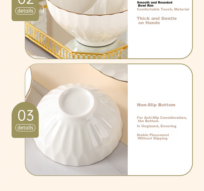 Jieyajie 66-Piece New 2026 Luxury Bone China Dinnerware Set Orchid Design Housewarming Gift 14