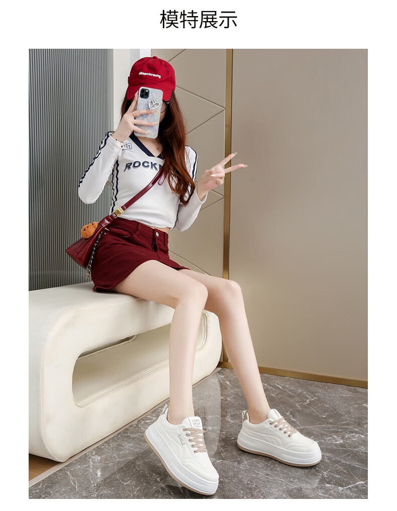 Cartelo Crocodile Casual Women's Thick Sole White Sneakers Lightweight Platform Shoes Versatile Casual Sports Shoes 1670 Mika Size 36 2