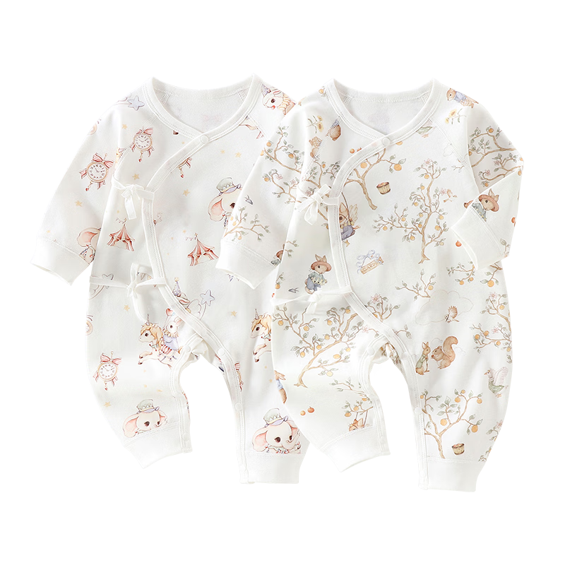 Baby Face Infant Romper Summer Cotton Newborn Clothes Butterfly Jumpsuit Monk Suit Four Seasons 2-Piece Set