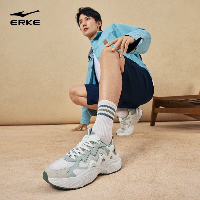 ERKE Men's Casual Shoes Sports Shoes Comfortable Versatile Soft Sole Lightweight Casual Shoes Men's Chaoyan Xilan 3