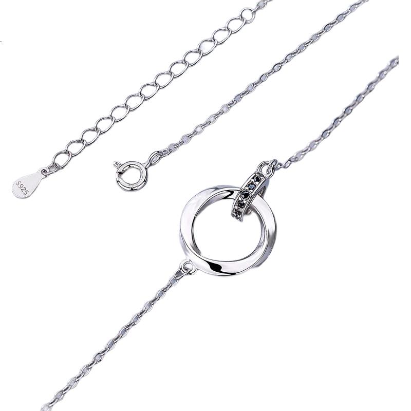 Серебряное колье Qlady Mobius для мужчин, подвеска из стерлингового серебра 925 пробы с фианитом, подарок на день рождения и Новый год