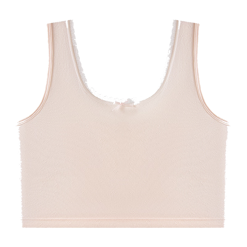 9i9 Developmental Period Cotton Candy Cloud Tube Top Breathable Long Vest for Teenage Girls Pink Size M S98