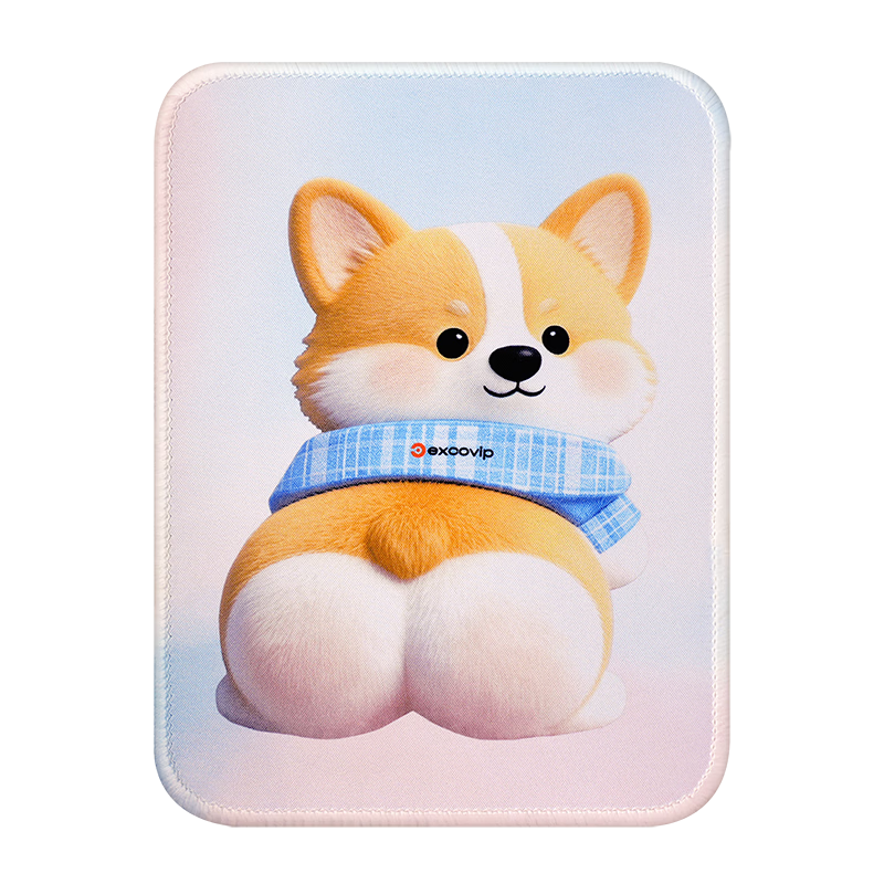 EXCO 3D Corgi Cartoon Mouse Pad Small Mini Cute Anime Edge-Lined Mouse Pad Office Gaming Desk Mat Anime Style High-Value Mouse Pad for Girls 1053