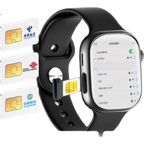Умные часы Bobi Smart Watch Phone, 4G, 2.04" AMOLED, GPS, Wi-Fi, Bluetooth, с поддержкой SIM-карты, для подростков и взрослых, черный