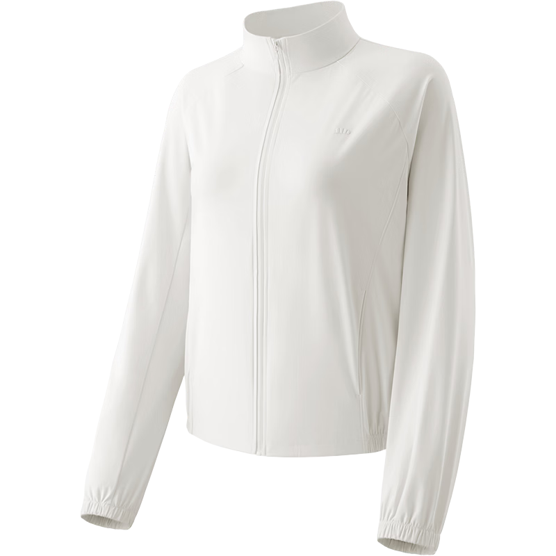 Beneunder Women's Sunscreen Jacket UV Protection Quick-Dry Loose Fit Stand Collar Casual Outdoor AL002 Frosty White L