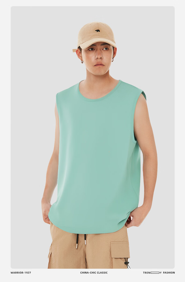 Warrior Men's Pure Cotton Vest Summer New Comfortable Breathable Loose Large Size Fitness Training Basketball Running Tank Top YD 12