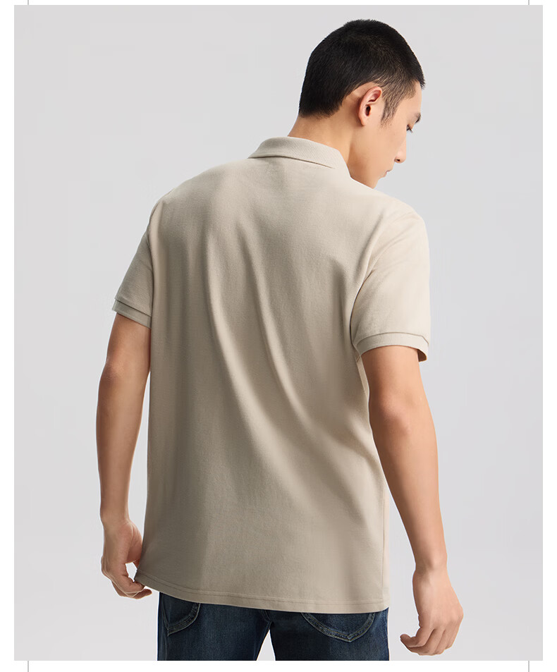 Lee 26 Spring Summer New Standard Fit Polo Shirt with Small Logo Emblem for Men Camel 3XL 5