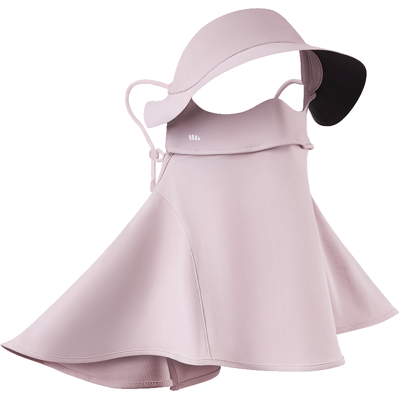 Beneunder Black Vinyl Full Face Sun Protection Mask UV Protection Bikini Extended Neck Sunshade Pink for Women