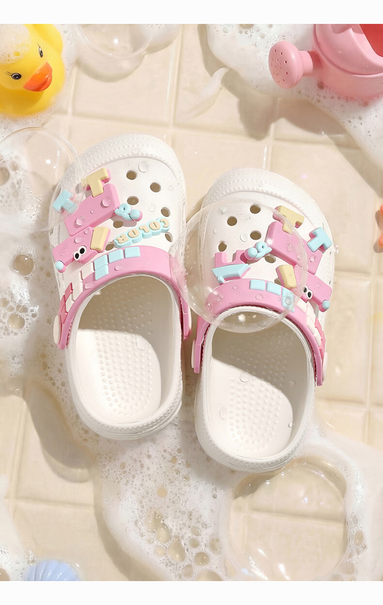Cheerful Mario Baby Slippers Summer New Children's Home Breathable Bath Toddler Boys Girls Closed-Toe Beach Clogs 3