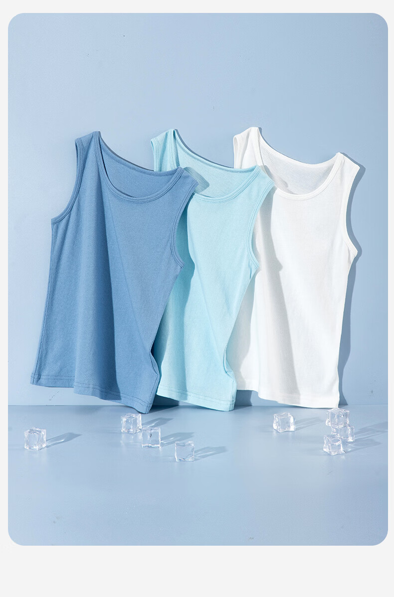 Dingguagua Kids Cotton Vest Boys' Pure Cotton Undershirt Basic Sleeveless Top Green 170 7
