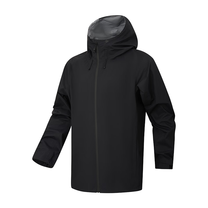 JD Jingzao Ultra-Light Waterproof Rainstorm-Level Packable Outdoor Commuter Jacket for Men and Women Obsidian Black XL