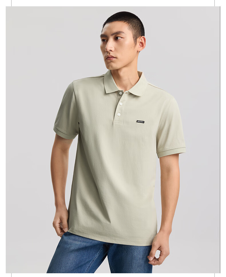 Lee 26 Spring Summer New Standard Fit Polo Shirt with Small Logo Emblem for Men Navy Blue 2XL 3