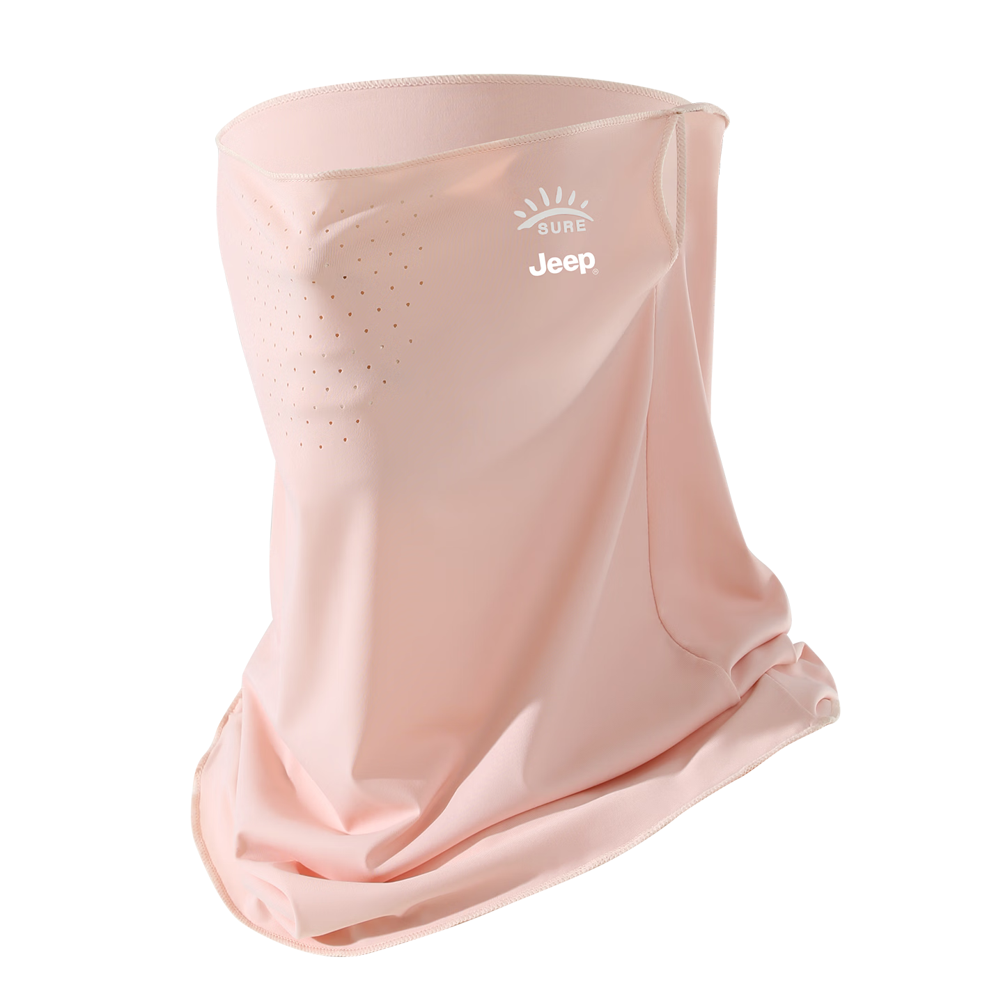 JEEP Women's Summer Outdoor Cycling Sun Protection Face Mask with Ear Loops, Face and Neck Cover, Soft Mist Pink