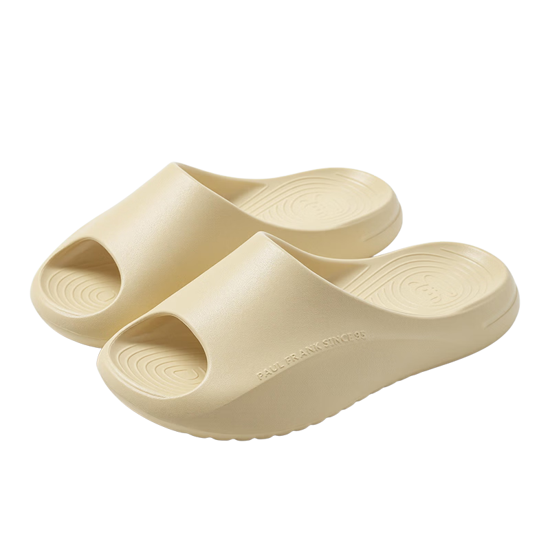 Paul Frank Unisex Lightweight Soft Elastic Indoor Home Slippers Thick Sole Bathroom Shower Sandals Milk Apricot Size 40-41 PF374