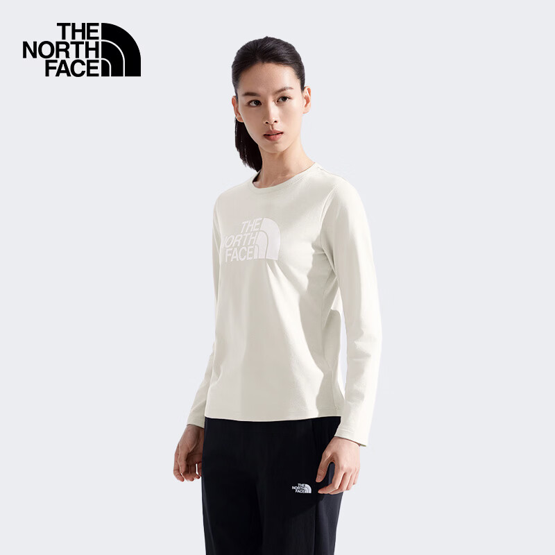 The North Face Women's Printed Logo Long Sleeve T-Shirt Outdoor Casual Sports 8GWC Black/JK3 M