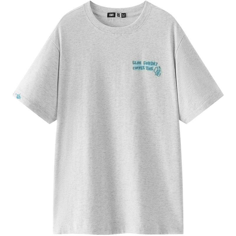 Semir Mall Style | Women's Summer Short Sleeve T-Shirt Embroidered Print Loose Drop Shoulder 2026 Boutique Clothing 101326100037