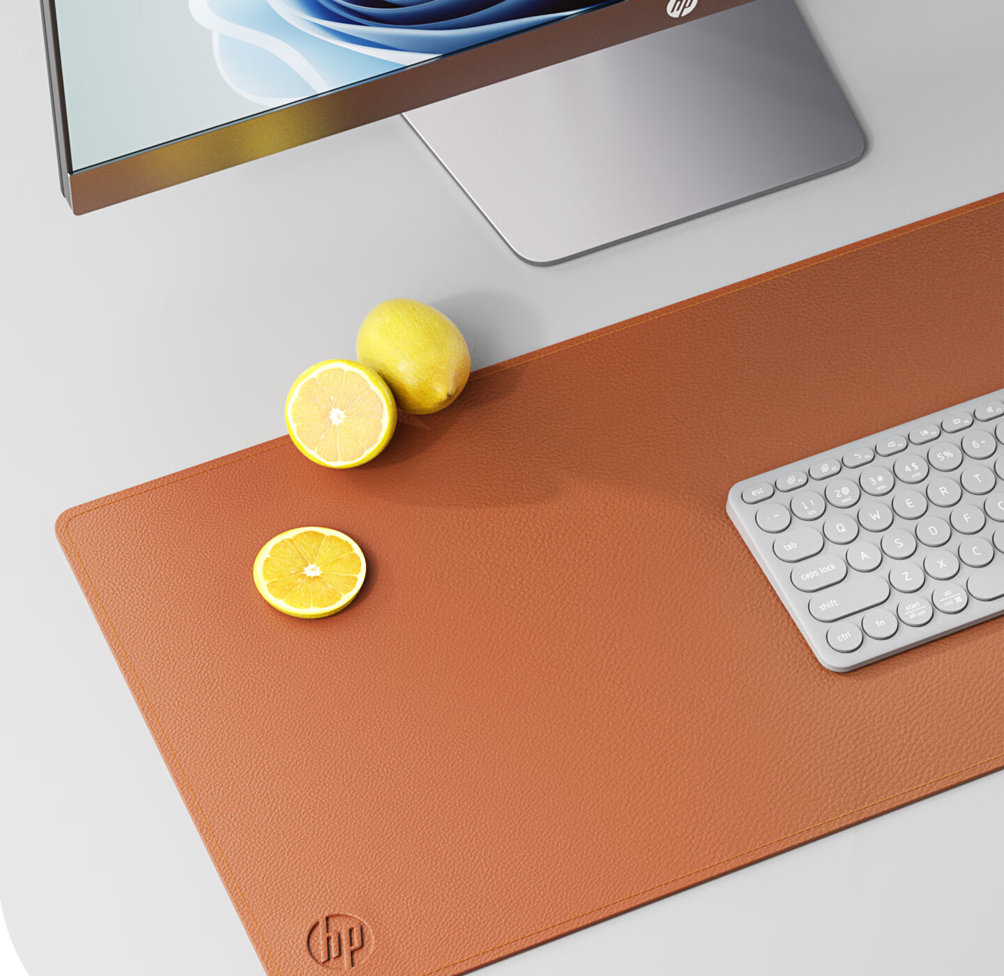 HP MP261 Large White Office Gaming Desk Mat Keyboard Mouse Pad Universal Home Computer Desktop Leather Anti-Slip Pad 9