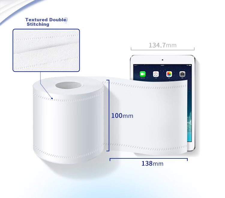 Vinda [Single Pack] Core Roll Toilet Paper, Blue Classic, 1400g, 4-Ply, 140g*10 Rolls, V4069 7
