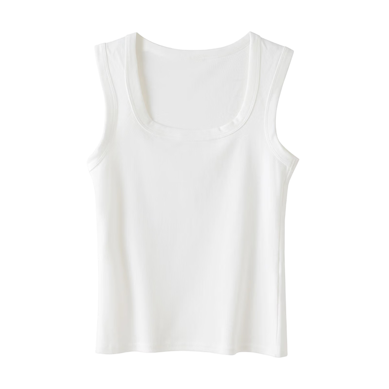 GUJIN 7A Antibacterial Long-Staple Cotton Side Coverage Camisole Women Versatile Wide Strap Square Neck Base Layer Top Hy