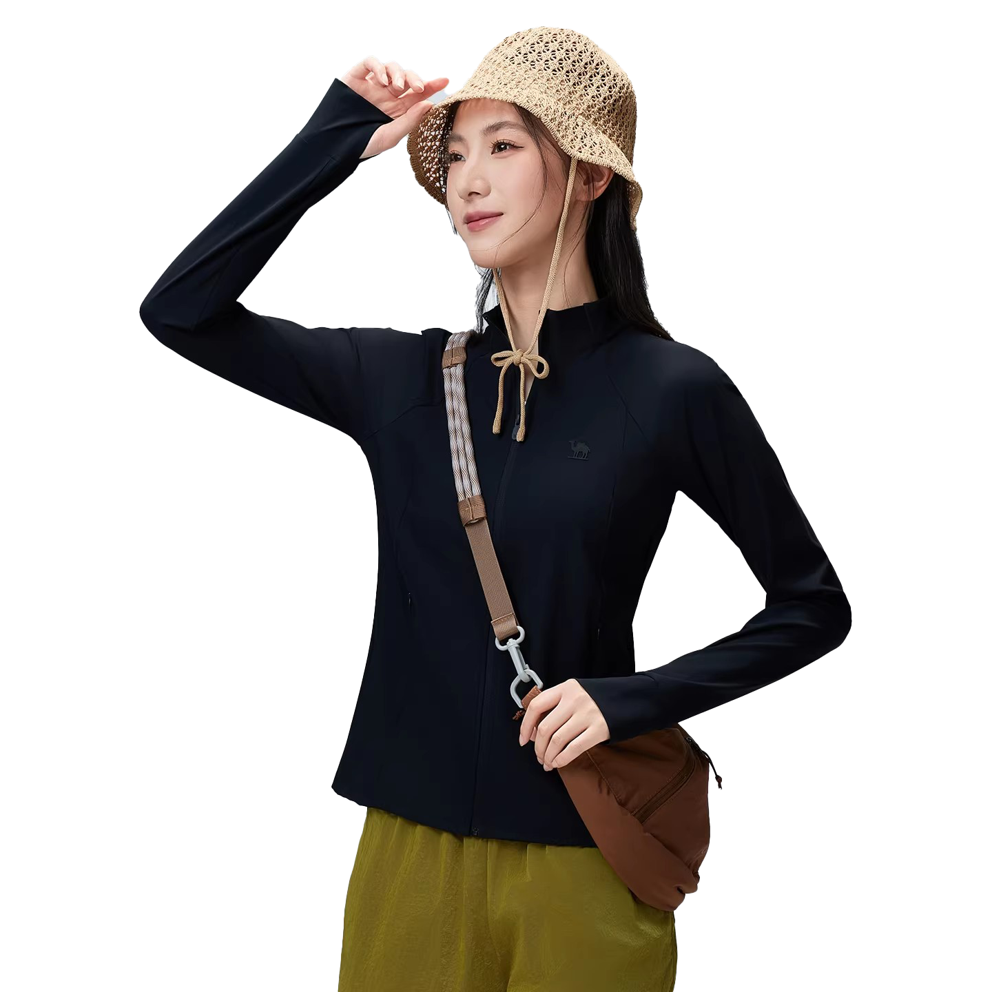 Camel Women's Stand Collar Sun Protection Jacket 2026 Spring Summer New Original Yarn Cool Breathable Sports Casual Short Jacket for Men