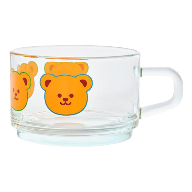 GLASSLOCK Glass Cup, Stylish Water Bottle, Cute Breakfast Oatmeal Milk Cup, Co-Branded with Wigglewiggle, 450ml