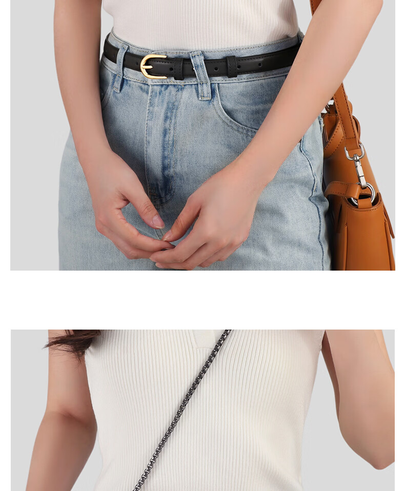 Viney Women's Genuine Leather Slim Waist Belt Decorative Skirt Belt Pin Buckle Luxury Casual Jeans Belt Birthday Gift 13