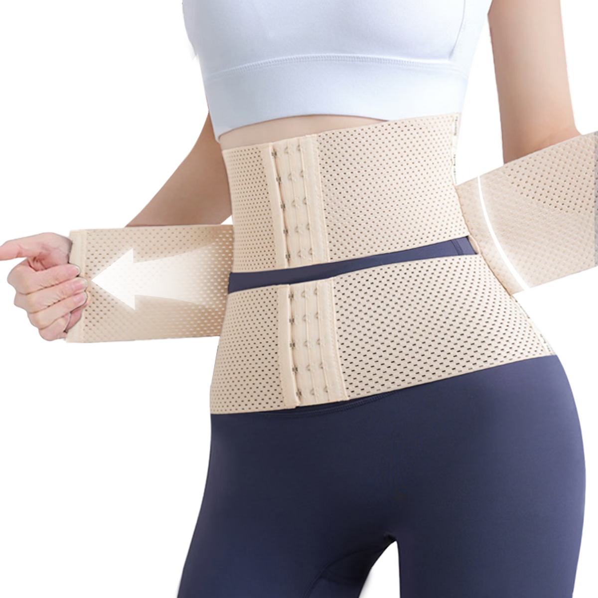 Tingmei Segmented Abdominal Binder Strong Waist Trainer Postpartum Shaping Slimming Waist Belt for Women Flat Belly Waist Support Breathable Thin Design