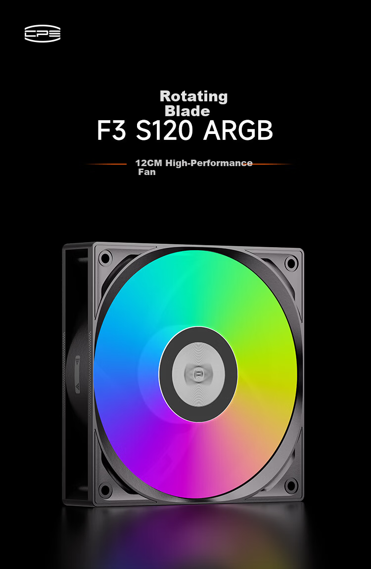 PCCOOLER XuanBlade F3S120 ARGB White 12CM Case Fan (Hydraulic Bearing/PWM Smart Speed Control/Chainable) 1