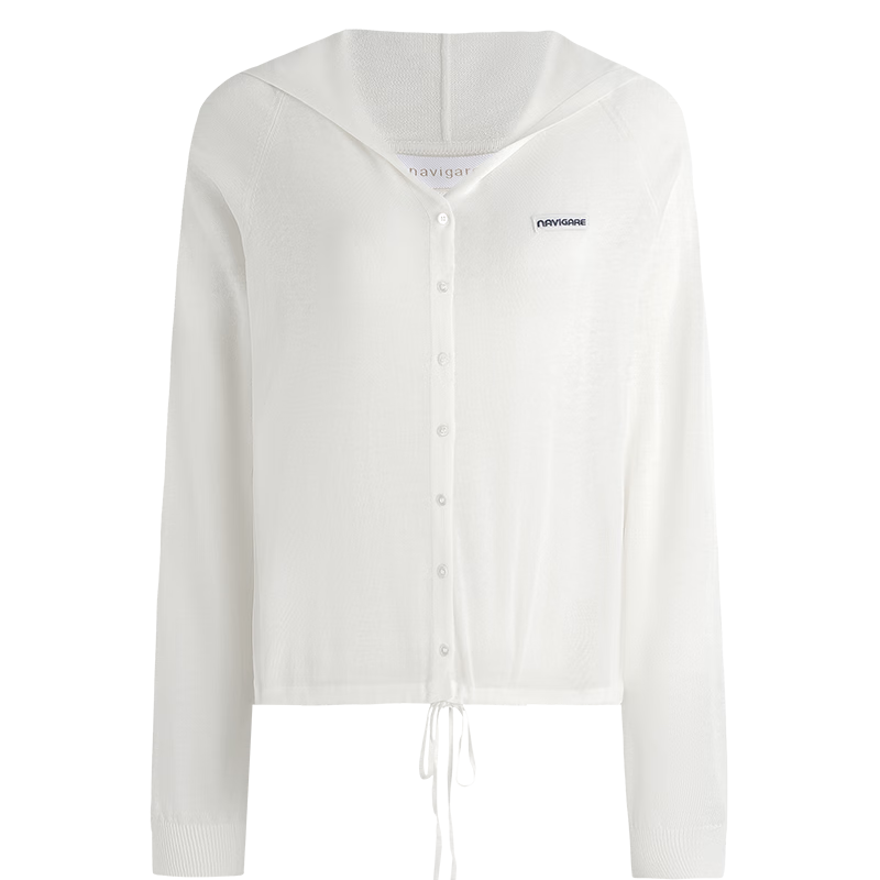 Navigare [Celebrity Edition] Small Sailboat 26 New Women's Lightweight Hooded Knit Cardigan Air Conditioning Jacket 2314096504