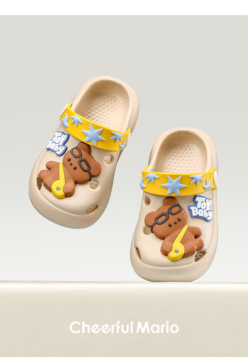 Cheerful Mario Girls Baby Clog Shoes Children's Princess Sandals Summer Soft Sole Breathable 1-3 Years Toddler Boys Cool Slippers 23