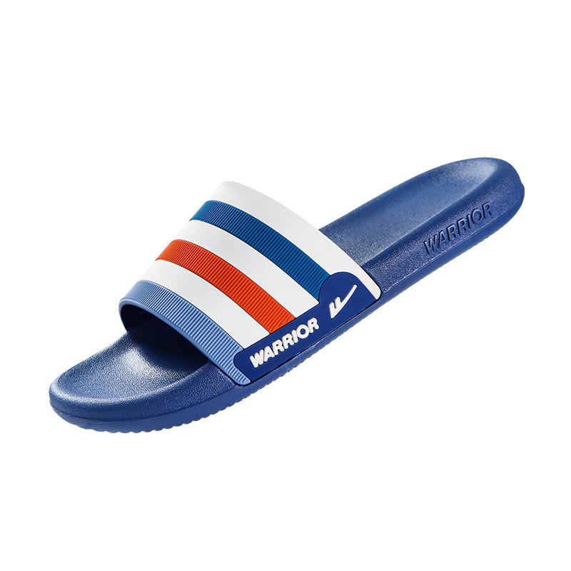 Warrior Official Slippers Men and Women 2026 Summer Indoor Non-Slip Sandals Outdoor One-Strip Flip Flops Dark Blue White - Men Size 40-41