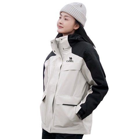 CAMEL Storm Jacket for Women, Three-In Workwear Style, Outdoor Heavy Rain Waterproof Coat, Camping Travel Hiking Outfit for Me