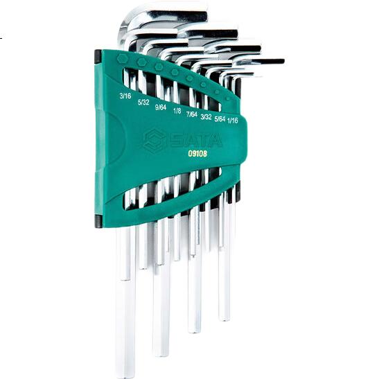 Набор удлиненных шестигранных ключей SATA 12 шт., 09108, Imperial, 9 дюймов