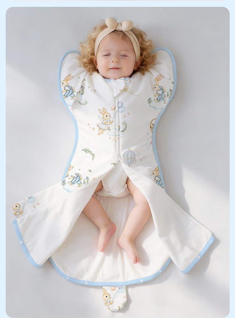 Magmorn Newborn Baby Anti-startle Sleeping Bag Toddler Swaddle Bamboo Cotton Kick-proof Blanket M 20