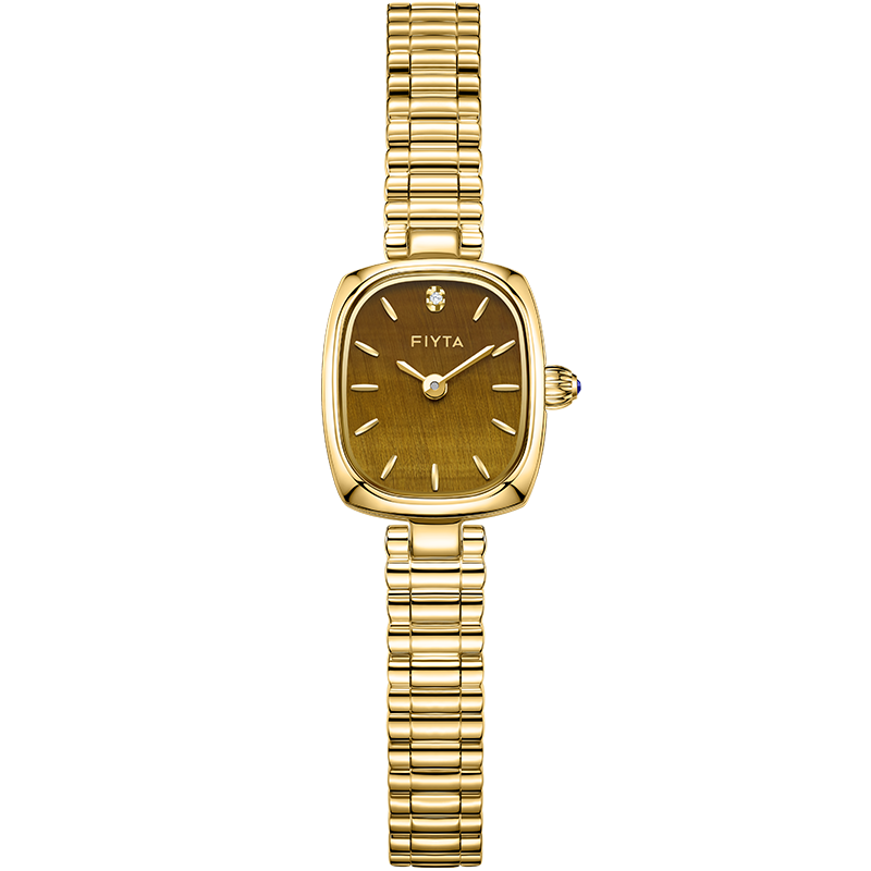 FIYTA Qincheng Series High Yuan Yuan Same Style "Little Gold Watch" Tiger Eye Dial Fashion Women's Watch Holiday Gift