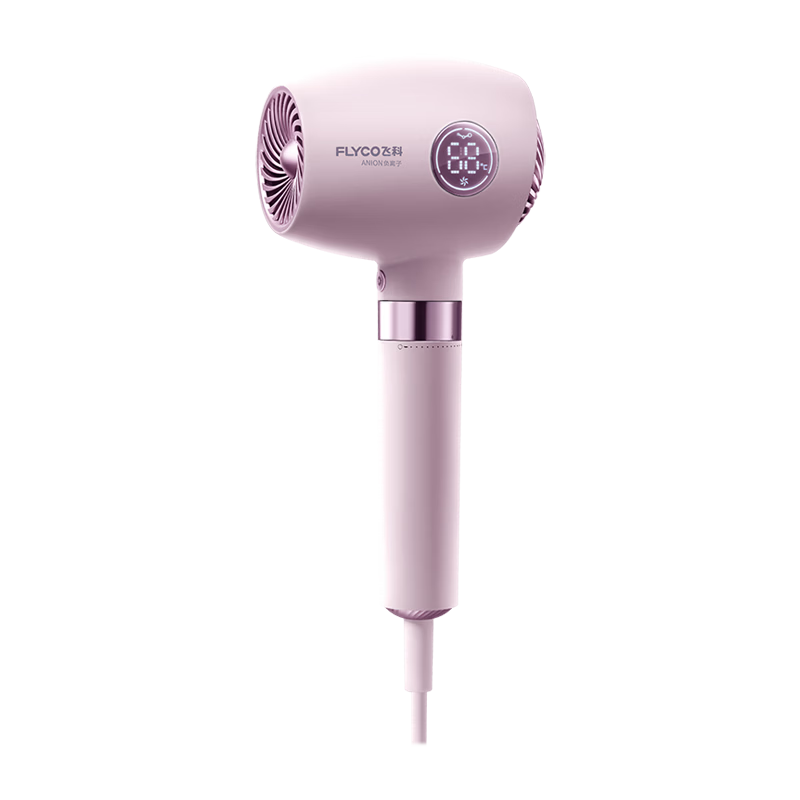 FLYCO FH6368 Portable Hair Dryer with Fast Drying, Hair Care, Negative Ion, LED Temperature Display for Home and Dormitory, National Subsidy