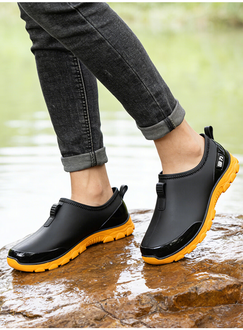 Warrior Men's Fashion Short Outdoor Rain Boots Non-slip Waterproof Wear-resistant Rubber Short Boots Red Size 38 Model 3537 13