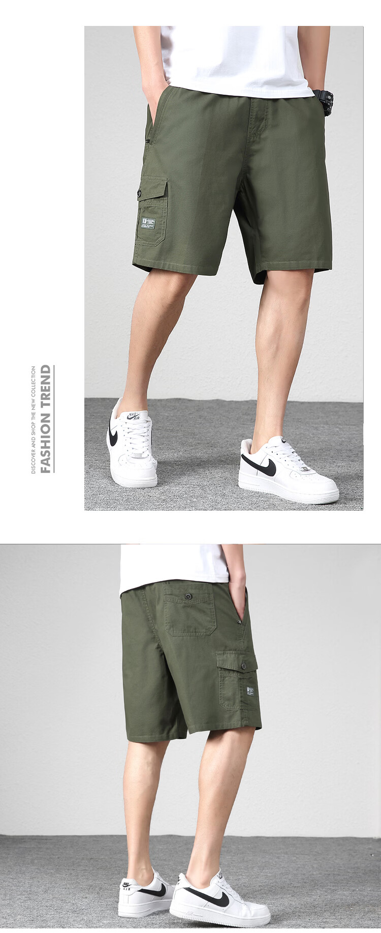 RED DRAGONFLY Men's Shorts, Fashionable And Simple, Pure Cotton, Solid Color, Comfortable, Breathable, Loose-Fitting, Versatile, Knee-Length Sports Shorts for Me 45
