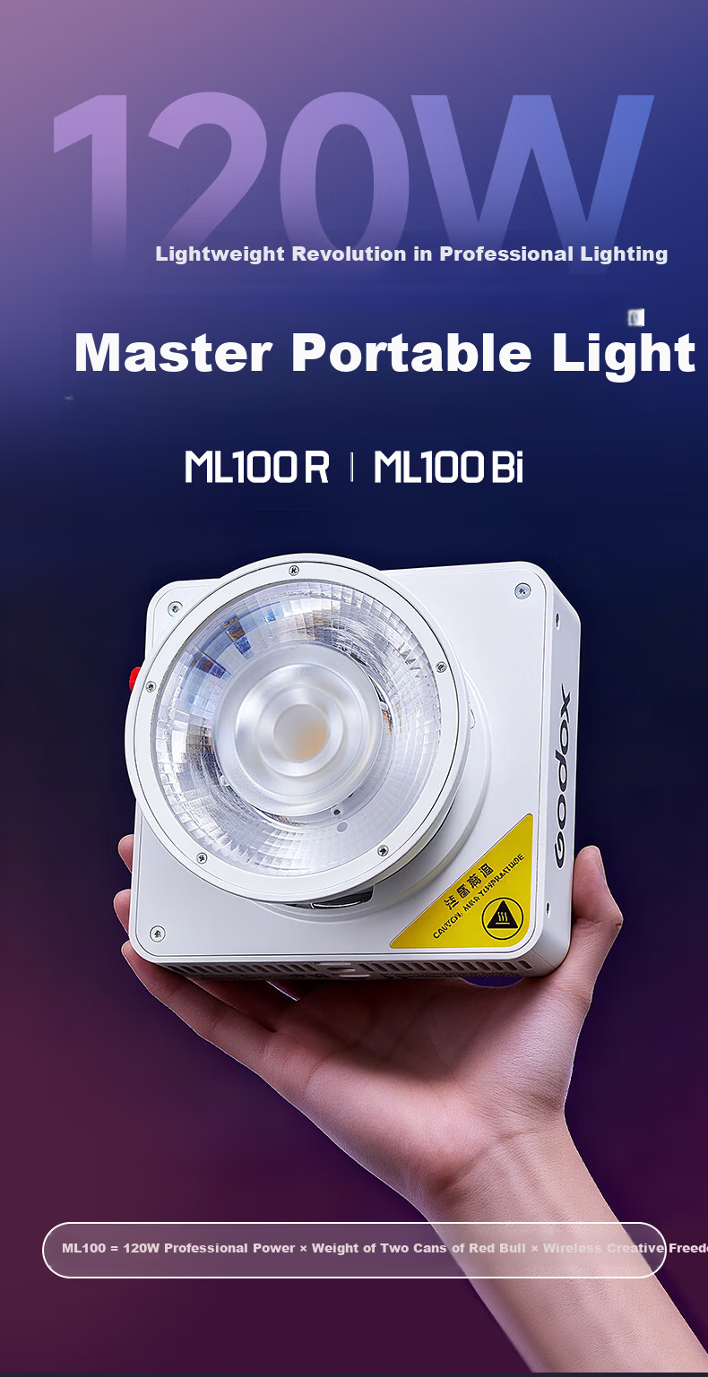Godox ML80BI Continuous Fill Light Handheld Photography Light Portable COB Outdoor Shooting Video Light 6