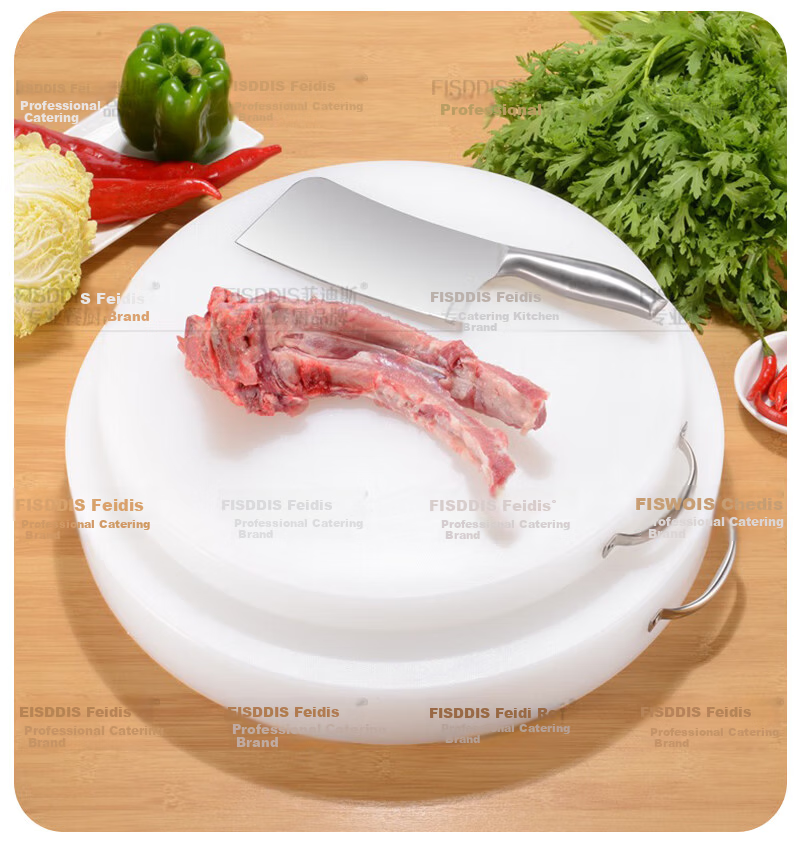 FISDDIS Round Extra Thick PE Cutting Board 40x5cm Meat and Vegetable Chopping Board Food Grade Antibacterial Mold Resistant Bone Chopping Block 26