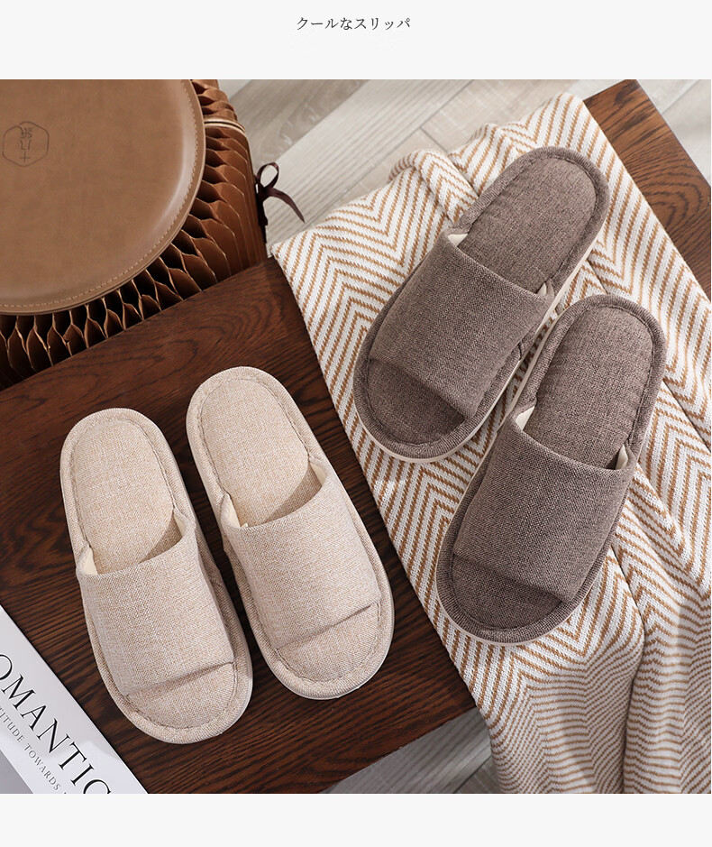 XGGC Cotton Linen Slippers Men Spring Autumn Home EVA Thick Sole Linen Couple Four Seasons Fabric Slippers Women Pink Size 40-41 7