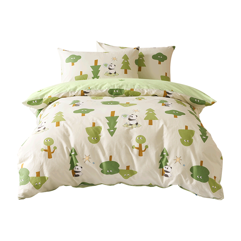 MERCURY Kids Four-Piece Bedding Set for Mother And Baby, Class A Pure Cotton Duvet Cover, Bed Sheet, Quilt Cover, Pillowcases, All-Season Cotton Antibacterial Cartoon Set, 200*230cm