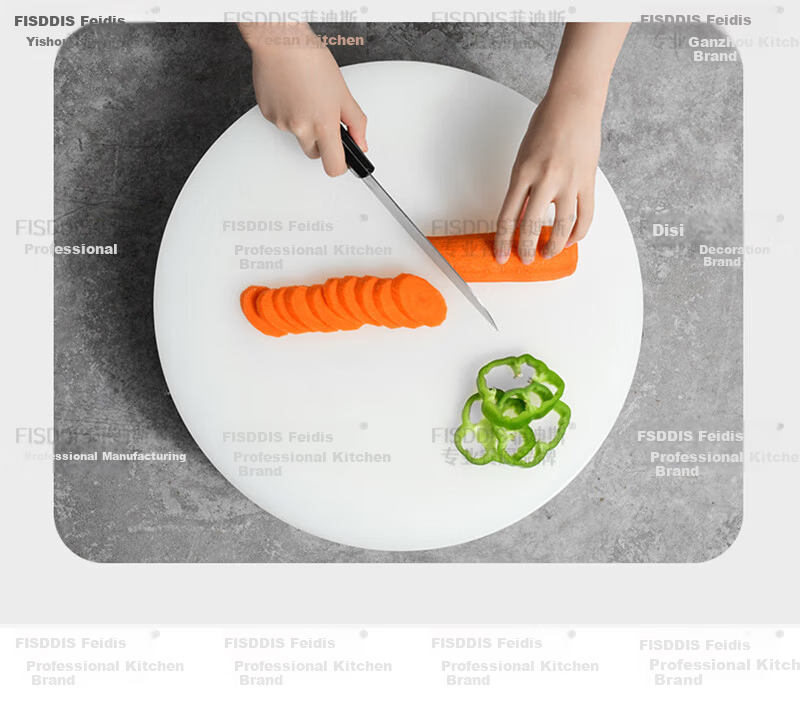FISDDIS Round Extra Thick PE Cutting Board 40x5cm Meat and Vegetable Chopping Board Food Grade Antibacterial Mold Resistant Bone Chopping Block 19