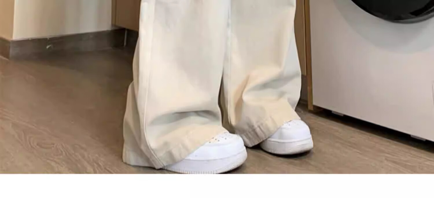 Langsha Women's Jeans 2026 New High-Waist Slim American Workwear White Straight-Leg Wide-Leg Pants for Petite 4