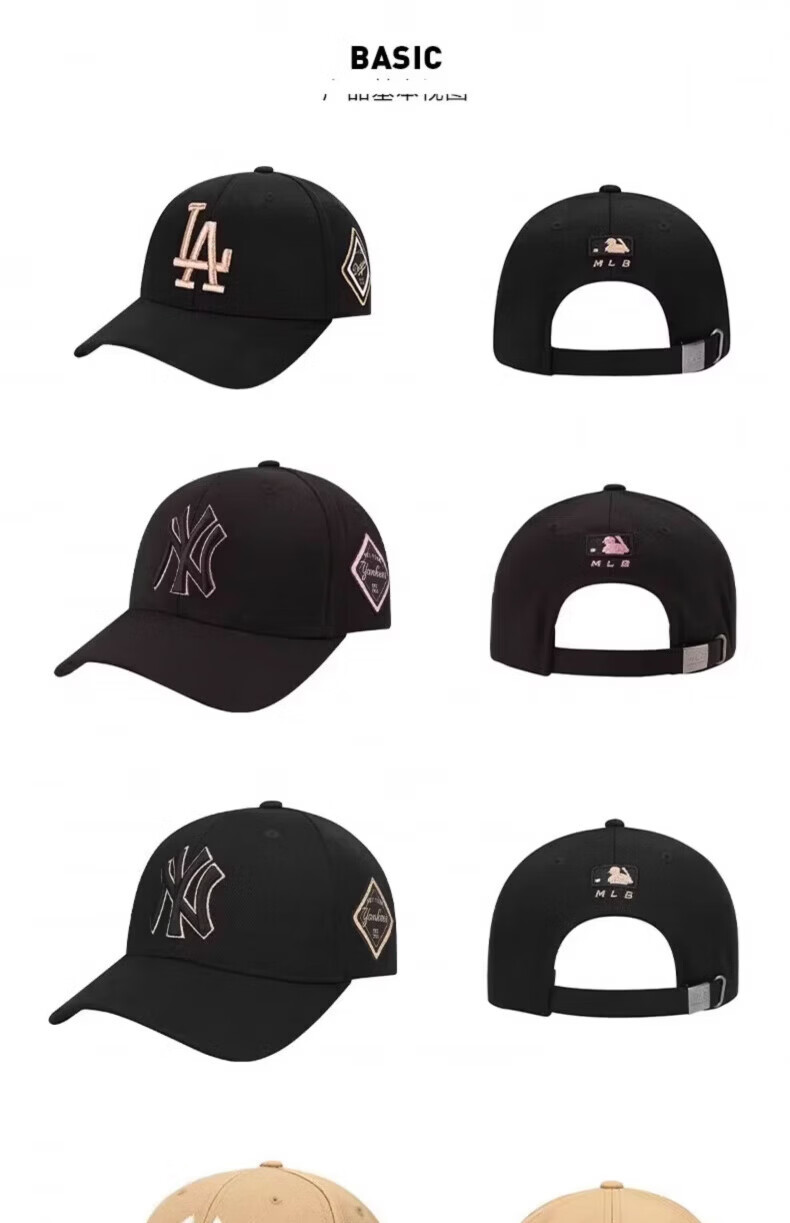 MLB Baseball Cap Unisex Hard Top Duckbill Sunshade Casual Sports Hat Gift 3ACP8501N-50GOS-F 12