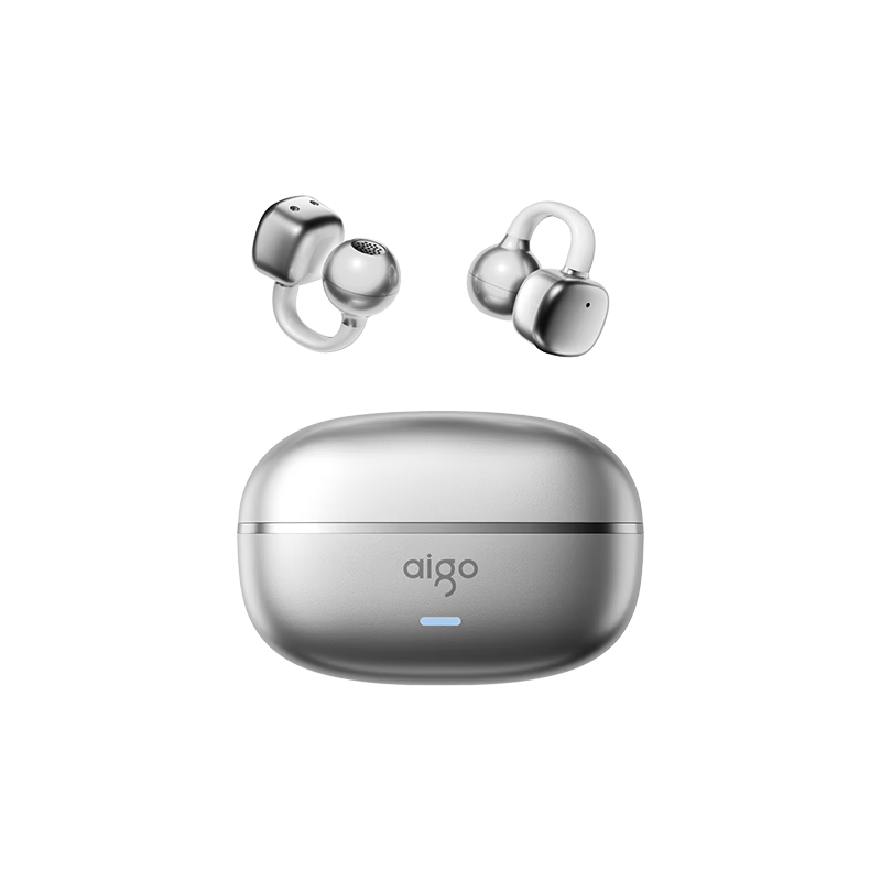 Aigo Bluetooth Ear Clip Open-Ear True Wireless Bluetooth 6.0 Children's Bone Conduction Concept Sports Running Earphones Silver