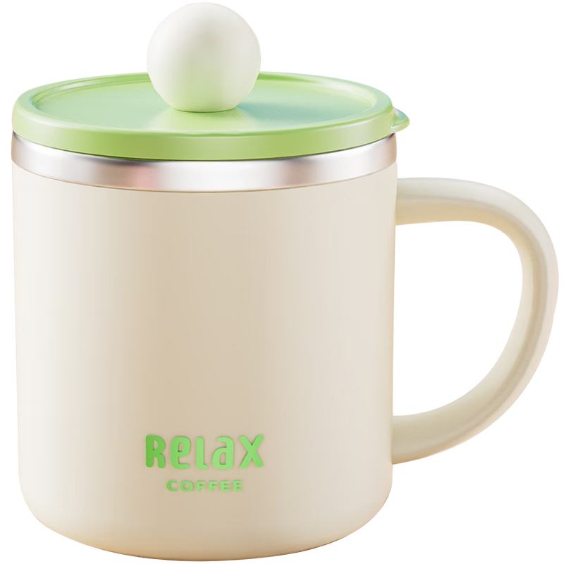 Baoshi Stainless Steel Insulated Coffee Mug 304 Stainless Steel Milk Cup with Lid for Children Office Tea Brewing L